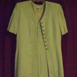 Light green dress with attached jacket Size 10
